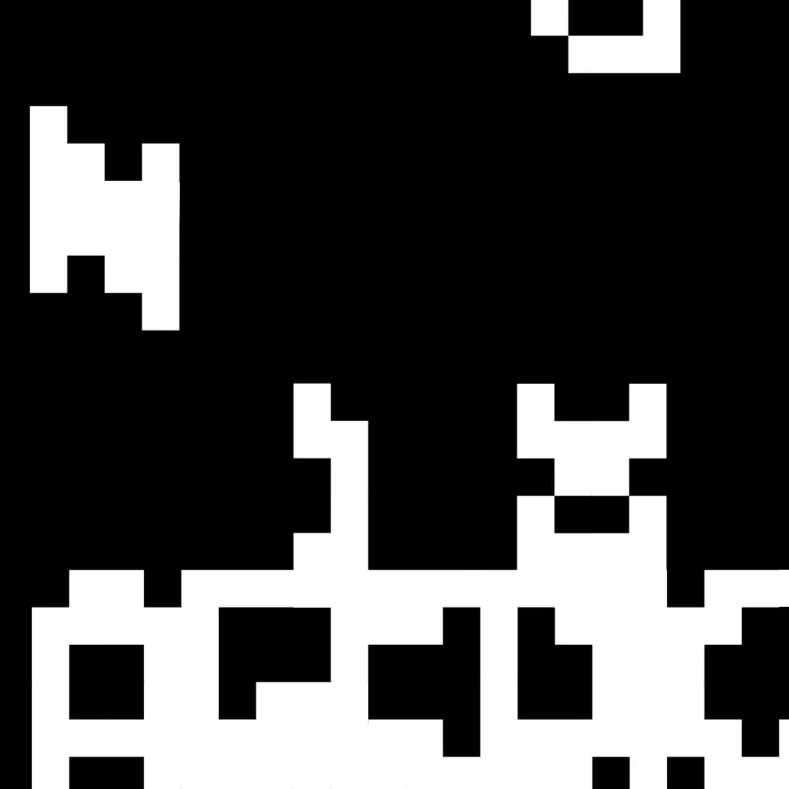 Das ist eine experimentelle Pixelschrift, die an ein Videospiel erinnern soll.